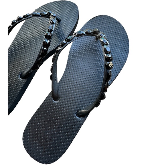 Tory Burch Black Stoned Sandals - Picture 3 of 4